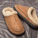 Men's Home Winter Indoor Warm Thick Bottom Plush Waterproof Leather House Slippers Man Suede Cotton Shoes_vogvips.com