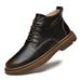 Martin Boots Men's High-top Casual Velvet Snow Boots Thermal Cotton Shoes Medium-top Inner Height Increase Men_vogvips.com