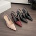 French-style Patent Leather Closed-toe Sandals For Women, New Summer Model, Versatile Stiletto Pointed Toe With Buckle_vogvips.com