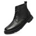 Tooling Boots Men's High-top Men's Shoes Crocodile Pattern Medium-top Velvet Thermal Cotton Martin Boots Shoes Men's_vogvips.com