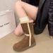 British Style Snow For Women 2025 Autumn Winter New Thick Sole Versatile Fleece Lined Thickened Short Mid-Calf Boots_vogvips.com