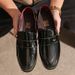 Unbeatable Quality Leather Embroidered Loafers, One Foot Business Leather Men's Shoes, Trendy High-end, Breathable And Odorless Feet_vogvips.com