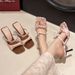Summer's Hottest Trend: Floral Square-toe Bow Sandals For Women. These Versatile, Slim-heeled Sandals_vogvips.com