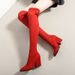 New Comfortable Pointed Toe Multi-Color Slimming Stretch Suede Plus Size Wedge Women Casual Boots For Shopping_vogvips.com