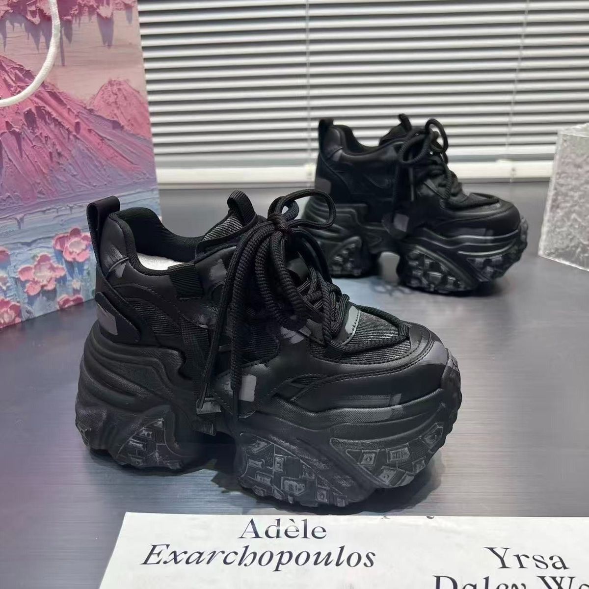 Spring Autumn Latet Women' Soft Lightweight Running Sneaker Korean Edition 10cm Tall Thick Bottom Claic Caual_vogvips.com