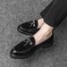 Suitable For All Seasons Tassel Men's British Style Slip-On Loafers Korean Business Casual Leather Shoes Men_vogvips.com