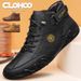 CLOHOO Hand-Sewn Soft-Soled Octopus Boot Men's Short High-Top Leather Boots For Men_vogvips.com
