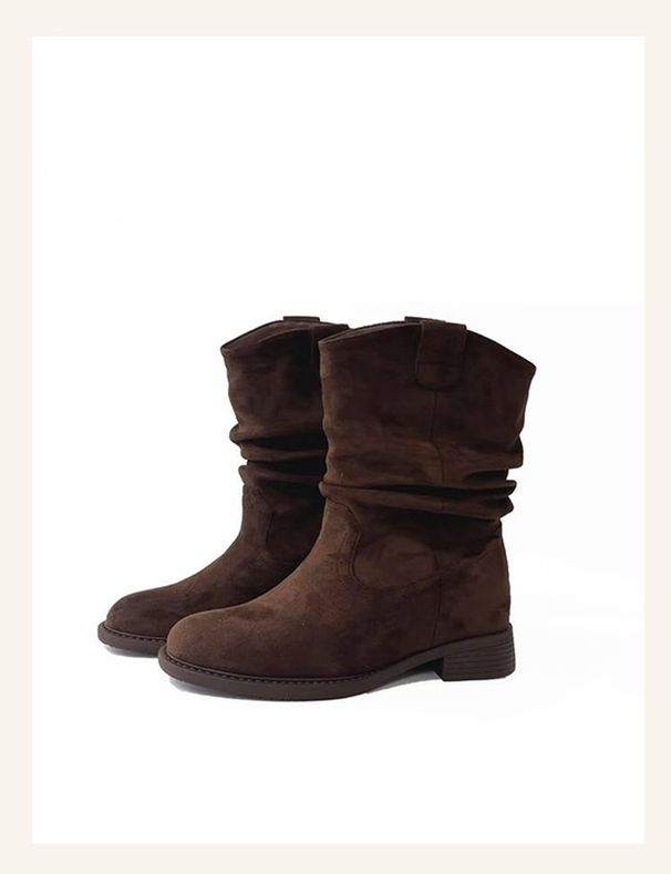 2025 New Autumn Winter Slouch Western Cowboy Summer Mid-Calf British Style Martin Women Short Boots_vogvips.com