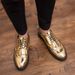 Euro Step 2019 Spring Men's British Style Fashion Korean Version Low-top Lace-up Brogue Casual Leather Shoes Large Size_vogvips.com