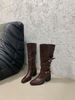 Korean Style Fashion With Belt Buckle Petite Wom, Chunky Tube Long Boots, Over-the-Knee High Heel Riding Boots For_vogvips.com