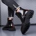 New Leather Spring Men's Shoes High-top Men's Heightening Tooling Martin Boots_vogvips.com