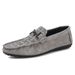 New men's bean shoes striped soft leather light lazy shoes cover feet fashion casual shoes all fashion men's single shoes_vogvips.com