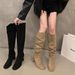 Heel Suede Square Toe Slouchy Long Women's 2025 New Autumn Winter Slim Over-the-Knee High Boots_vogvips.com