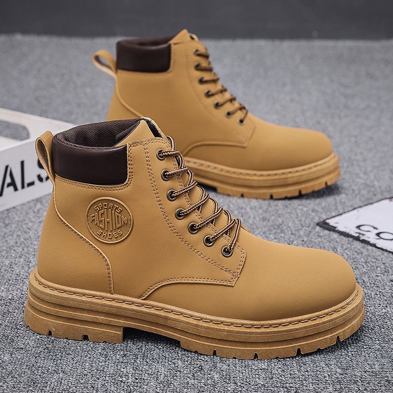 2025 Yellow Autumn/Winter Men's Martin Boots Work Clothes Waterproof And Anti Slip Mountaineering Construction Site Wear A5f8_vogvips.com