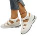 Summer New Thick-Soled Hollow Breathable Sports Plus Size Women's Solid Color Closed-Toe Sandals_vogvips.com