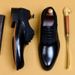 Genuine Cow Leather Brogue Wedding Business Men Casual Flats Vintage Handmade Oxford Shoes For Men Black Burgundy 2024_vogvips.com