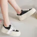 Thick Soled Round Toe Sponge Cake Sole Canvas With Mh Surface For Breathability Comfort And Versatile Casual Board_vogvips.com