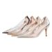 899-36 European American Style Fashionable Sexy Pointed-toe High-heeled Shoes With Thin Heels, Transparent Hollow_vogvips.com