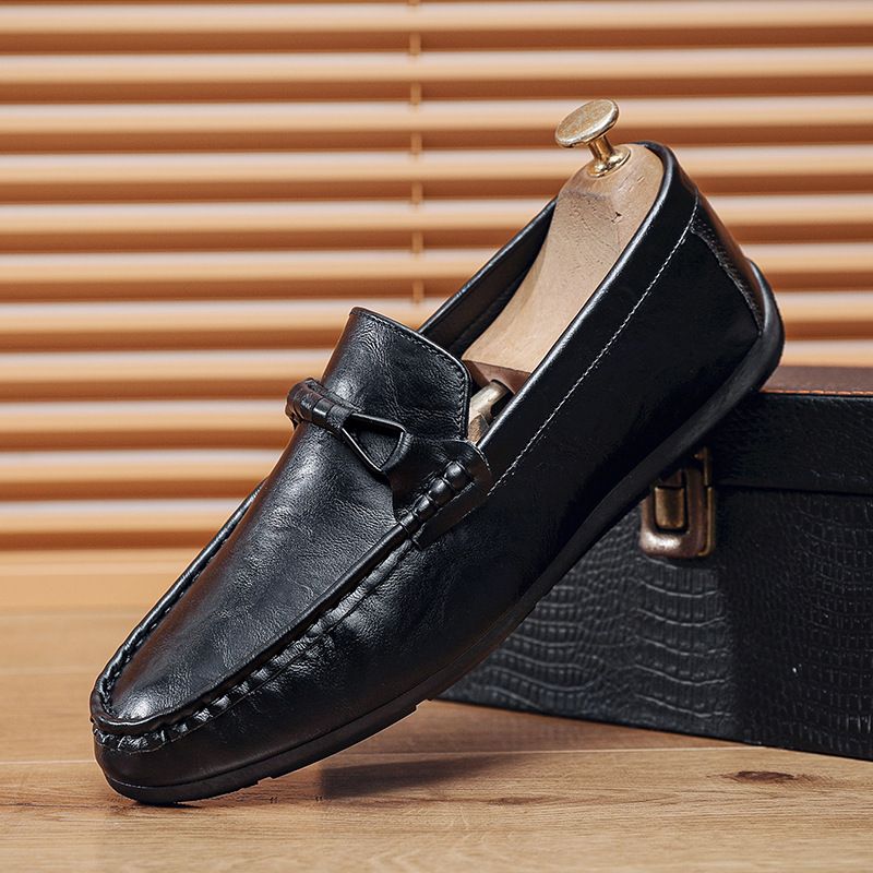 Bean New Style Men's Business Casual Leather Shoes High-End British Loafers_vogvips.com