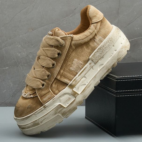 Men Sneakers Casual Blue Denim Canvas Lace Up Fashion Vulcanize Shoes High Quality Walking Sneaker Zapatillas Hombre_vogvips.com