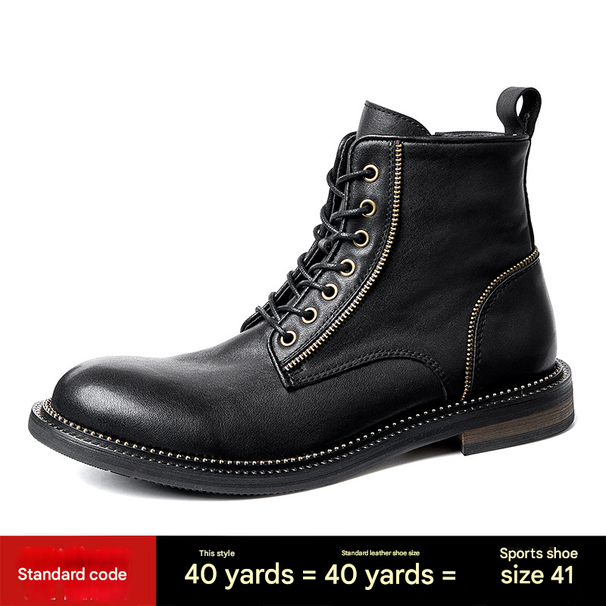 European Warm Series Genuine Short Mid-Cut Work Martin First Layer Cowhide High-Top Leather Shoes New Men's Boots_vogvips.com