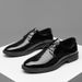 Large Shiny Casual Leather Shoes, Pointed Tie Up British Formal Business Youth Men's Shoes_vogvips.com