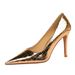 Women's Elegant Pointed Toe High Heel Pumps With Metallic Stone Texture - Perfect For Evening Parties Special Occasions Pointed Toe Shoes_vogvips.com