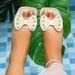 Cross-border Plus-size Beach Sandals For Women, Summer PU Slip-on Low-heel Flat Rubber Sole, Simple And Versatile_vogvips.com