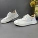 Leather Flat Thick Soled Casual Single Shoes, Trendy And Versatile Autumn British Men's White Shoes_vogvips.com