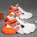 Men's Casual Sneakers Breathable Low-Top Round-Toe Fashion Shoes For Running Basketball And Daily Wear Thick Bottom Dad Fashion Shoes_vogvips.com