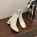 Small Women's Boots313233Chunky Square Toe Ankle Autumn Winter 2023 New Versatile Fashion High Heel Boots Size 34_vogvips.com