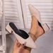 Plus Size Pointed Toe Mid Heel Slippers Spring Fashion Chunky Heel Closed Toe Women's Shoes_vogvips.com