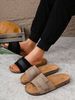 Men's Simple Solid Color Mules For Teenagers, New Spring And Summer Retro Casual Slip-On Shoes, Pu Upper Flat Slippers_vogvips.com