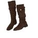 2025 Thick Heel Fleece-Lined Coffee Color Riding French Style Slim Bare Autumn Winter Over-the-Knee Women Elastic Boots_vogvips.com