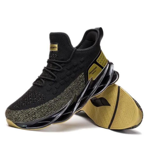 New Casual Sports Shoes Korean Version Trend Sneakers Fashion Flying Weaving Blade Sole Trainning Hikers Runners Gold_vogvips.com