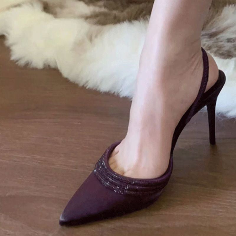 2024 Autumn New Purple Open-Toe Backless Strap Shallow Rhinestone Sexy Stiletto High-Heel Pointed-Toe Sandals For Women_vogvips.com