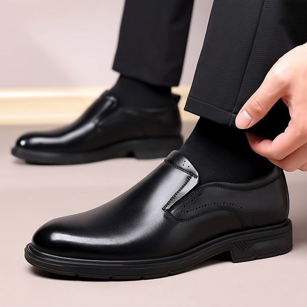 Autumn new men's business leather shoes Derby formal cowhide men's shoes comfortable casual shoes_vogvips.com