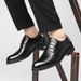 Suitable For All Seasons 2025 Spring New Business Casual Leather Men's Pointed Toe Lace-up Plaid Formal Wedding British Single Shoes_vogvips.com