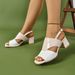 SHLIANG Women's Peep Toe Sandals Chunky Heels Fashion Buckle Strap Slingbacks Summer High Heels Synthetic Leather Sandals Womens Shoes Y0617_vogvips.com