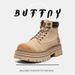 Thick-soled Heightening Rhubarb Boots, Men's And Women's Martin Boots, Casual Mountaineering Kicks, Not Bad Tooling Boots_vogvips.com