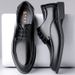 Leather Buine Formal Autumn New Civil Servant Pointed Lace-up Men' Caual Veratile Soft Sole Breathable Single_vogvips.com