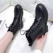 British Style Martin For Women Front Lace-up Thick Sole Round Toe Solid Color Short Fashion Womens Boots_vogvips.com