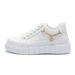 Women's Shoes New Large Size Women's Shoes Thick Bottom Heightening Sports Casual Shoes Women's Metal Love Chain Flat White Shoes_vogvips.com