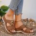 New Large Summer Slope Heel Cross Solid Color Car Seam Thick Bottom Middle Aged Mom Shoes_vogvips.com