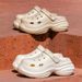 Hole Shoes Women's High Heel Slippers Summer Breathable Garden Shoes Women's Heel Closed Toe Shoes Sandals_vogvips.com