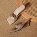 French Style Stiletto High Heel Slippers For Women, Fashionable Outdoor Wear, 2025 New Summer Square Toe Cross Strap_vogvips.com
