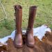 2025 Autumn New Brown Western Cowboy Versatile Round Toe Riding Knee-High Boots For Women_vogvips.com