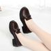 Drop-shipping Round-toe Soft Loafers, Slip-on Chunky Heel Women's Versatile British Style Small Leather Shoes, Deep-cut_vogvips.com