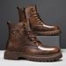 European Warm Series Autumn Winter Fashion Martin Genuine Leather Casual Big Toe Work Men's Boots Height Increasing Large Size_vogvips.com