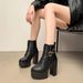 2025 New Autumn And Winter Super High Heel Short Boots Women's Shoes Thick Heel Martin Boots Internet Celebrities_vogvips.com